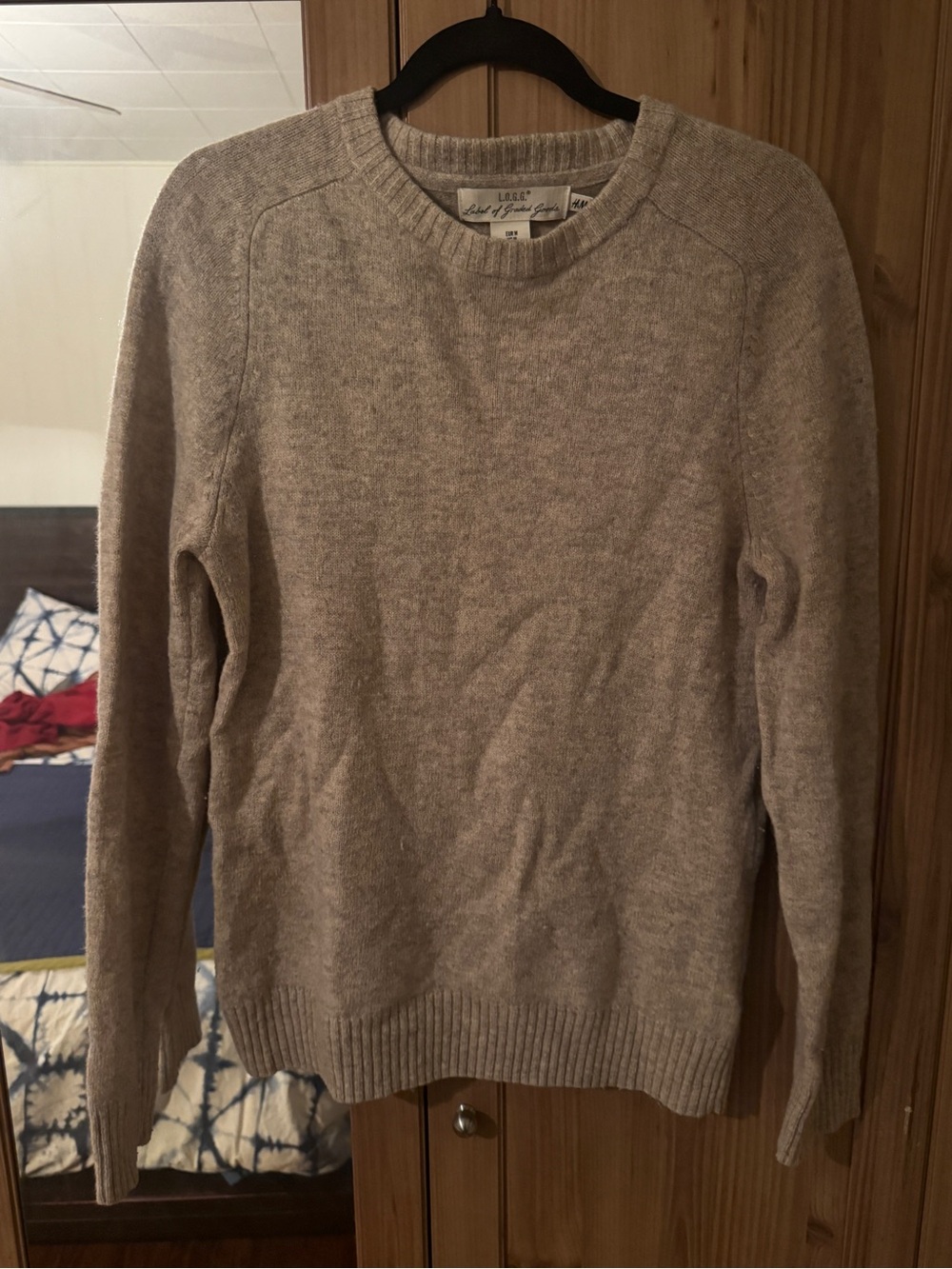 H&M Wool Blend Crewneck Sweater in Taupe Size Medium.